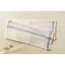 Damodar . दामोदर ~ Handwoven Cotton Dhoti & Khes in Off White Color with Simple Border