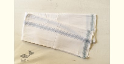 Damodar . दामोदर ~ Handwoven Cotton Dhoti & Khes in Off White Color with Simple Border