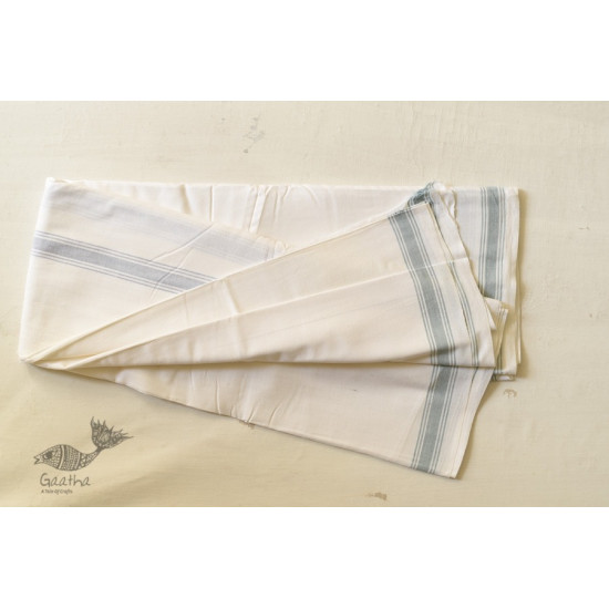 shop handwoven Cotton  Dhoti & Khes in Off White Color with Simple Border