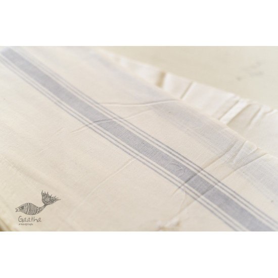 shop handwoven Cotton  Dhoti & Khes in Off White Color with Simple Border