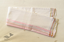 Damodar . दामोदर ~ Handwoven Cotton Dhoti & Khes in Off White Color with Border