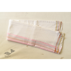 Damodar . दामोदर ~ Handwoven Cotton Dhoti & Khes in Off White Color with Border