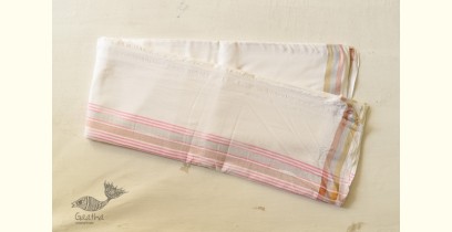 Damodar . दामोदर ~ Handwoven Cotton Dhoti & Khes in Off White Color with Border