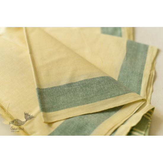 handwoven Cotton Dhoti & Khes Set - Yellow