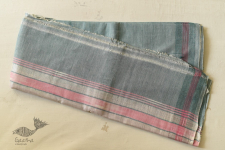 Damodar . दामोदर ~ Handloom Cotton Dhoti & Khes Set - Greenish Grey