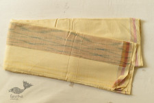 Damodar . दामोदर ~ Handloom Cotton Dhoti & Khes - Yellow with Zari Border