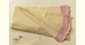 shop Handloom Cotton Dhoti and khes - Off White with Border