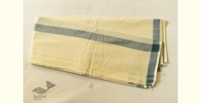 Damodar . दामोदर ~ Handloom Pure Cotton Dhoti & Khes - Light Yellow 