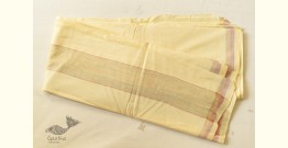 Damodar . दामोदर  ✹ Handwoven White Pure Cotton Dhoti & Khes- Yellow