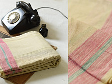 Damodar . दामोदर ~ Handloom Cotton Dhoti & Khes -  Pink Border