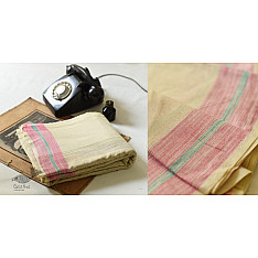 Damodar . दामोदर ~ Handloom Cotton Dhoti & Khes -  Pink Border