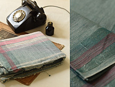 Damodar . दामोदर ~ Handloom Cotton Dhoti & Khes Set - Greenish Grey