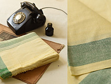 Damodar . दामोदर ~ Handloom Cotton Dhoti & Khes Set - Lime Yellow