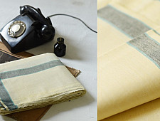 Damodar . दामोदर ~ Handloom Pure Cotton Dhoti & Khes - Light Yellow 