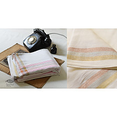 Damodar . दामोदर ~ Handwoven Cotton Dhoti & Khes in Off White Color with Border