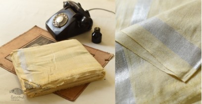 Damodar . दामोदर ~ Handwoven Cotton Dhoti & Khes - light yellow