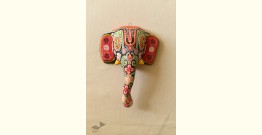 Pattachitra Mask ~ Hand painted Paper Mache ~ Ganesh (Black Background)