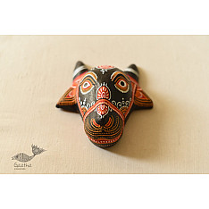 Pattachitra Mask ~ Hand painted Paper Mache ~ Nandi