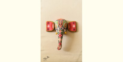 Pattachitra Mask ~ Hand painted Paper Mache ~ Folding Ganesh