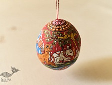 Pattachitra ~ Hand Painted Coconut Hanging - E