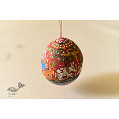 Pattachitra ~ Hand Painted Coconut Hanging - E