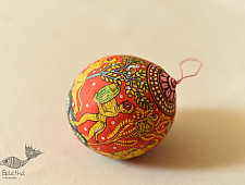 Pattachitra ~ Monkeys Hand Painted on Hanging Coconut 