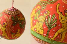 Pattachitra ~ Hand Painted Coconut Hanging - J