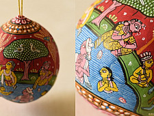 Pattachitra ~ Hand Painted Coconut Hanging - Panihari