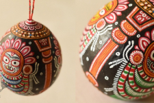 Pattachitra ~ Hand Painted Jagannath on Hanging Coconut 