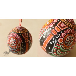 Pattachitra ~ Hand Painted Jagannath on Hanging Coconut 