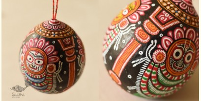 Pattachitra ~ Hand Painted Jagannath on Hanging Coconut 