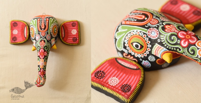 shop hand painted Pattachitra hanging Mask ~ Ganesha