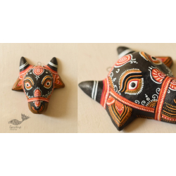 Pattachitra Mask ~ Hand painted Paper Mache ~ Nandi