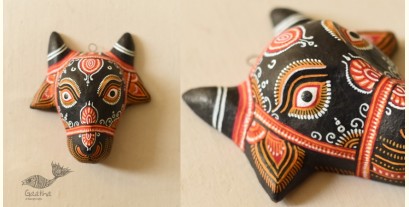 Pattachitra Mask ~ Hand painted Paper Mache ~ Nandi