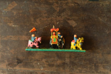 Handmade Wooden Fridge Magnet - Good Luck Line (Horse, Elephant, Camel)