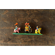 Handmade Wooden Fridge Magnet - Good Luck Line (Horse, Elephant, Camel)