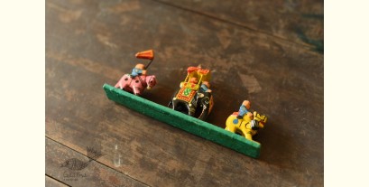 Handmade Wooden Fridge Magnet - Good Luck Line (Horse, Elephant, Camel)