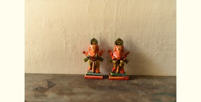 Handmade Wooden Fridge Magnet (Set of Two) - Ganesha