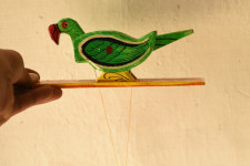 Handmade Wooden Scroll Toy - Parrot