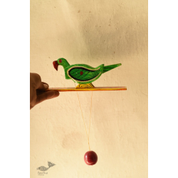 Handmade Wooden Scroll Toy - Parrot