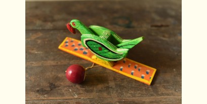 Handmade Wooden Scroll Toy - Parrot