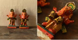 Handmade Wooden Fridge Magnet (Set of Two) - Ganesha
