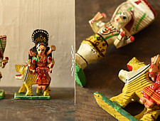 Handmade Wooden Fridge Magnet (Set of Two) - Shiv Shakti