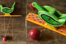 Handmade Wooden Scroll Toy - Parrot