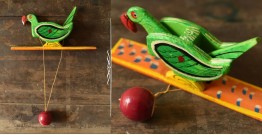 Handmade Wooden Scroll Toy - Parrot