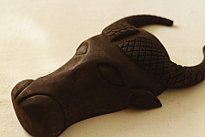 Handmade Wooden Mask ~ Bull