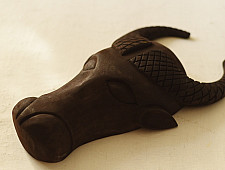 Handmade Wooden Mask ~ Bull