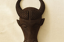 Handmade Wooden Mask ~ Bull