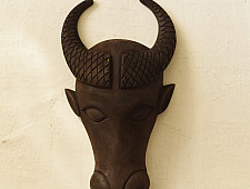 Handmade Wooden Mask ~ Bull