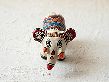 Madhuban . मधुबन ❁ Madhubani Hand Painted Paper Mache ~ Elephant